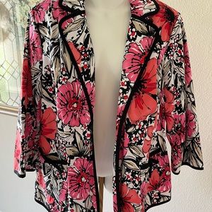 Women’s 16W Bright Mod Floral Dressy Career Jacket by Josephine Studio - NWOT